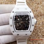 Replica Richard Mille RM 11L Watch SS case Skeleton Dial White Ceramic rubber Band